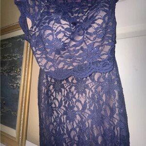 City Triangles Dress  Gown Waist Lace Side Slit Size 7